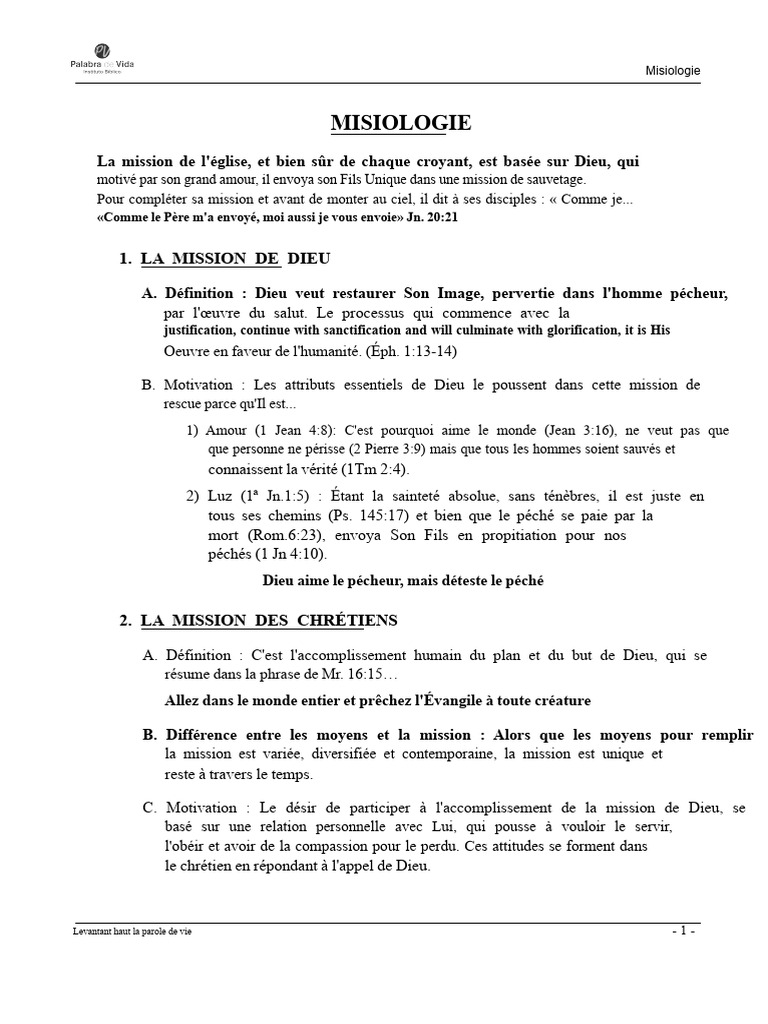 Mission de l'Église et des Chrétiens | PDF | Paul l'apôtre | Église ...