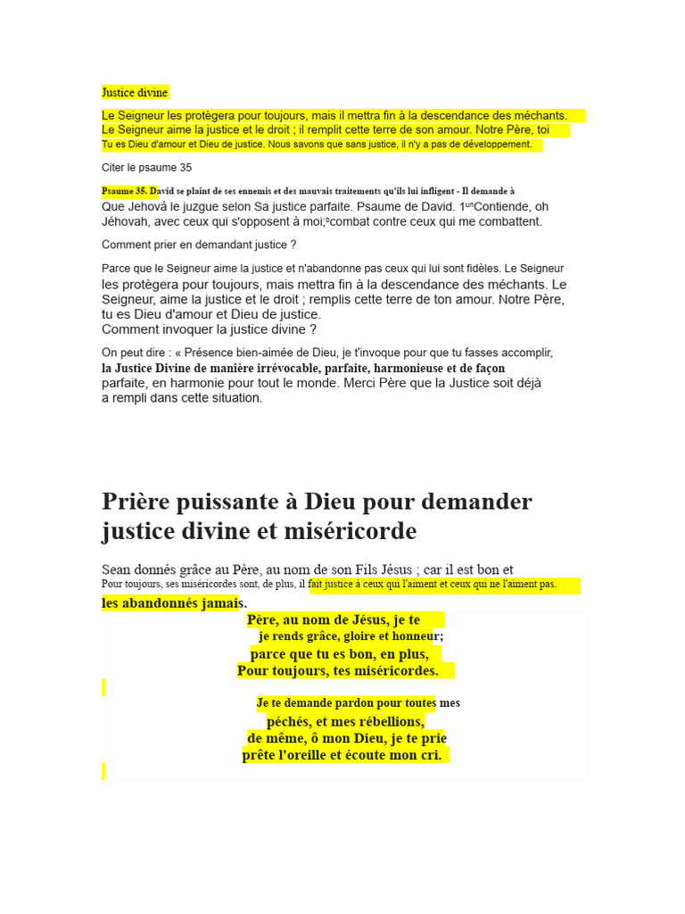 Prière pour la justice divine | PDF | Dieu | Prière
