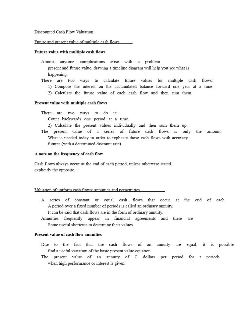 Cash Flow Valuation Techniques Explained | PDF | Present Value | Loans