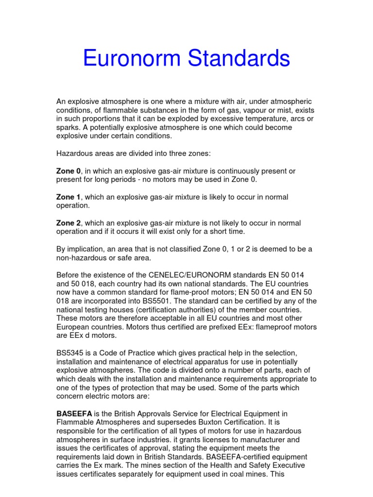 Euronorm Standards On Motors | PDF | Safety | Nature