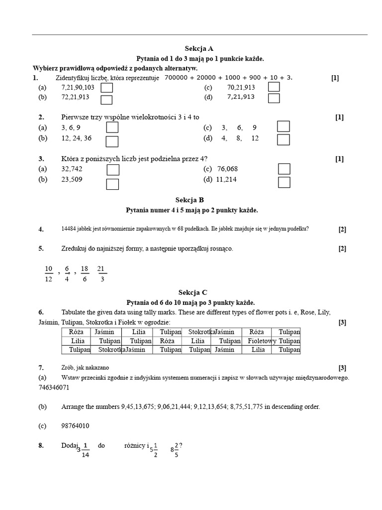 Klasa 5 - Semestr 1 - 3 | PDF