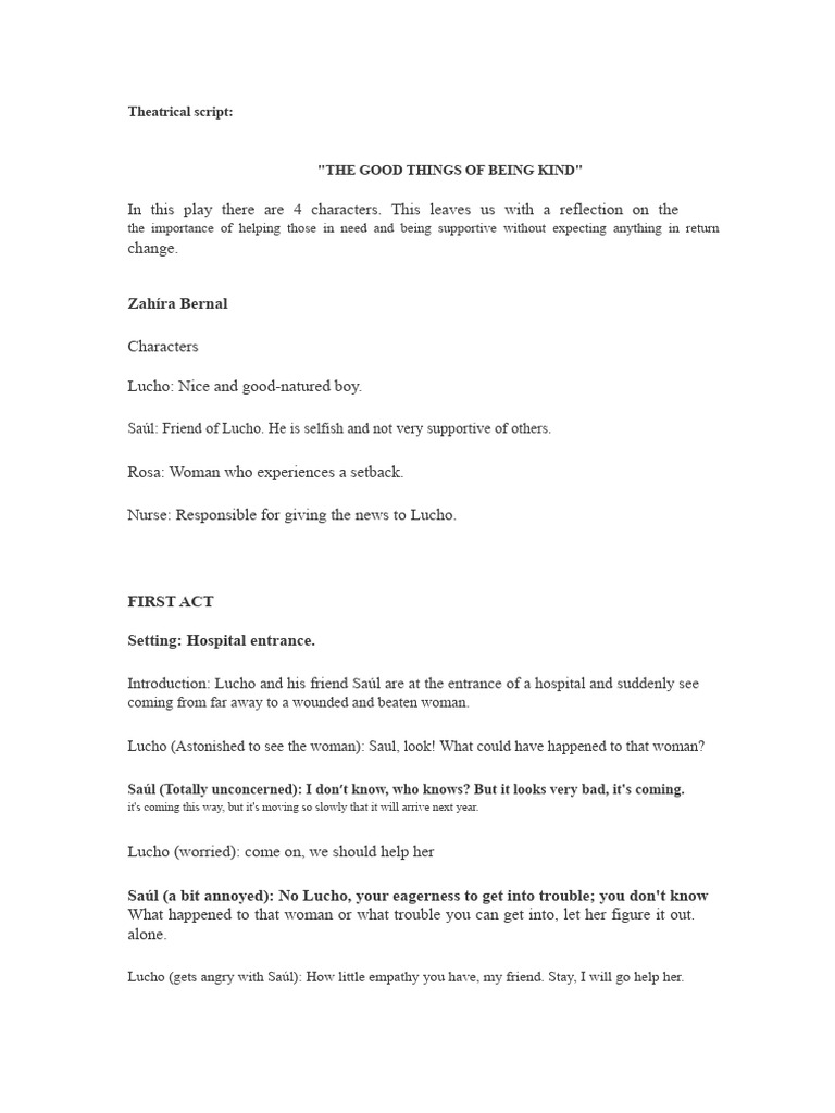 The Good Things of Being Kind Script | PDF