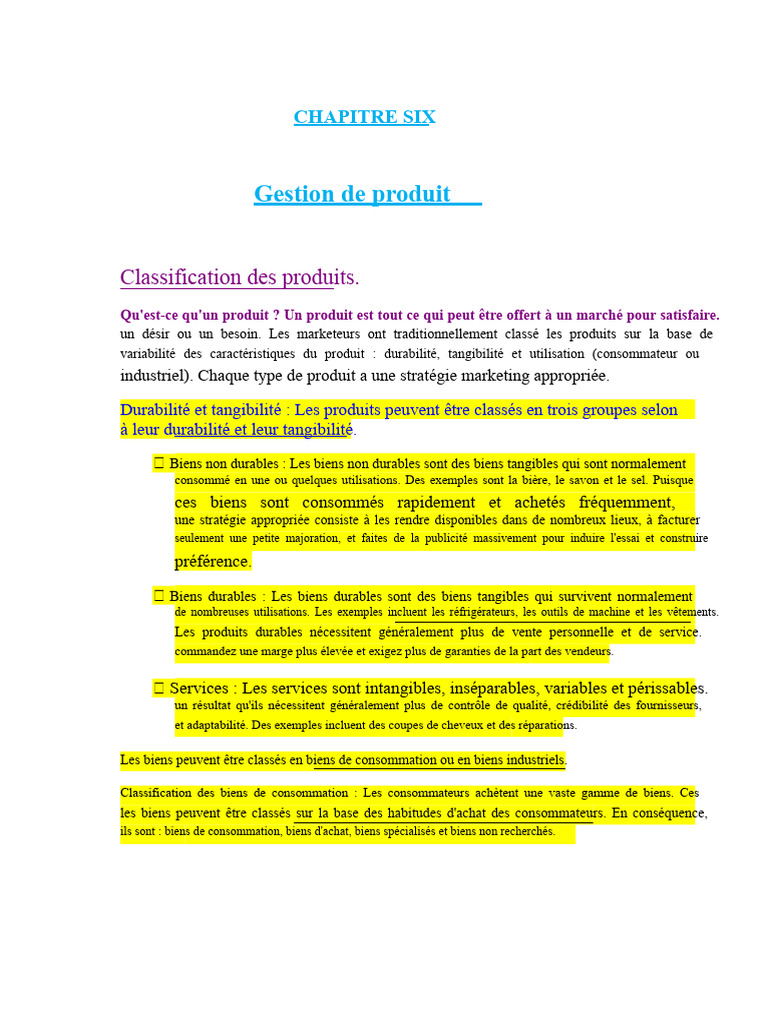 Classification des produits et stratégies marketing | PDF | Marque ...
