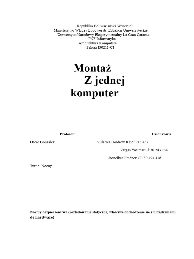 Montaż Komputera | PDF