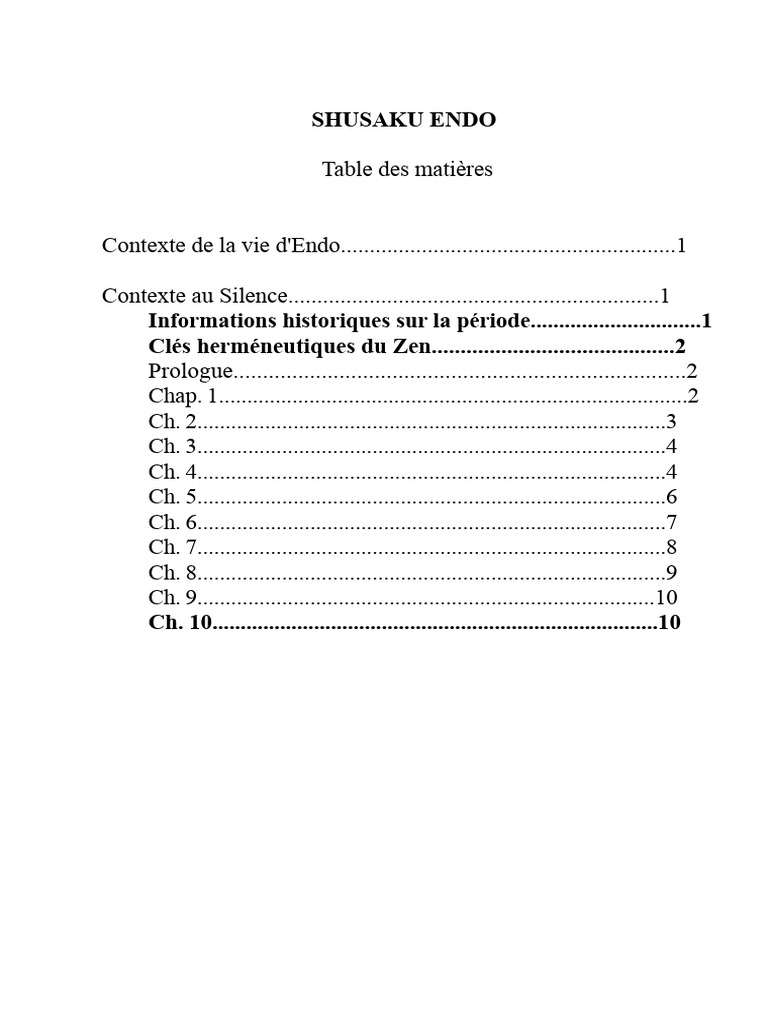 Analyse du Silence de Shusaku Endo PDF Postcolonialisme Église