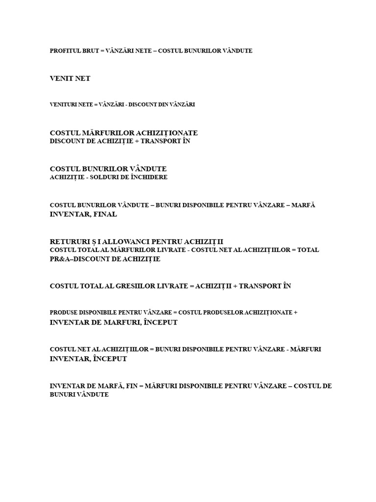 Formulă Contabilă | PDF