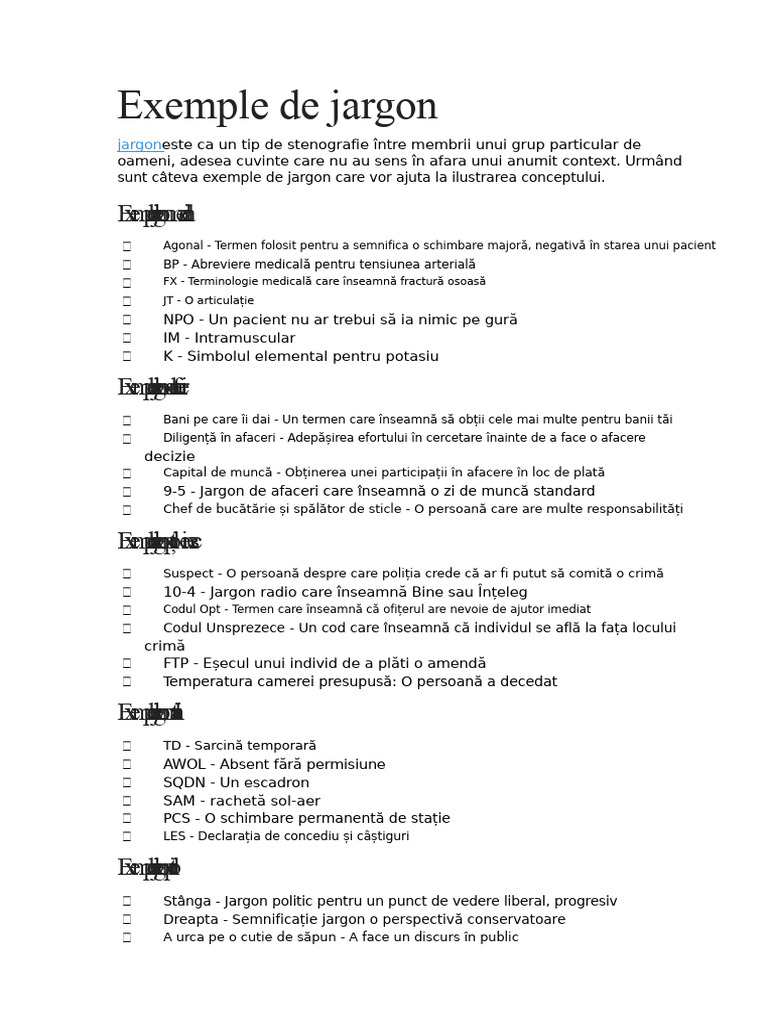 Exemple de Jargon | PDF