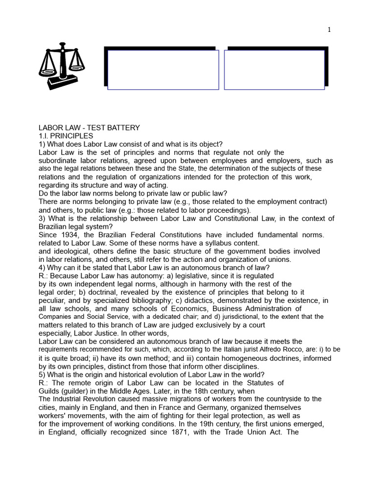 Overview of Labor Law Principles | PDF | Employment | Labour Law