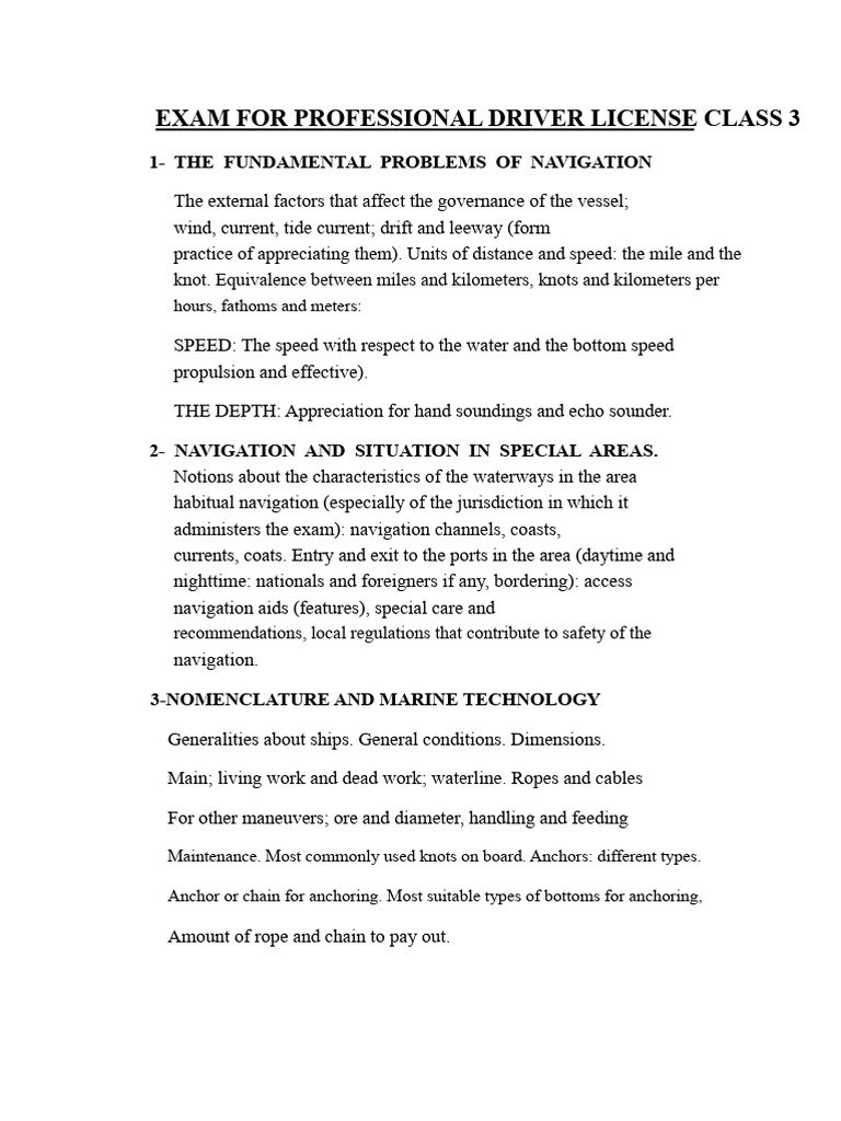 Class 3 Driver License Exam Guide | PDF | Anchor | Internal Combustion ...