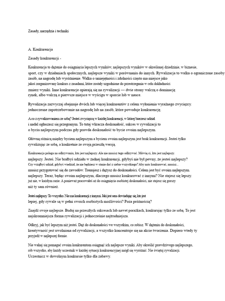 Zasady, Narzędzia I Techniki | PDF