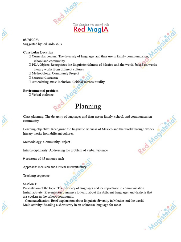 Linguistic Diversity Classroom Planning | PDF | Linguistics | Communication