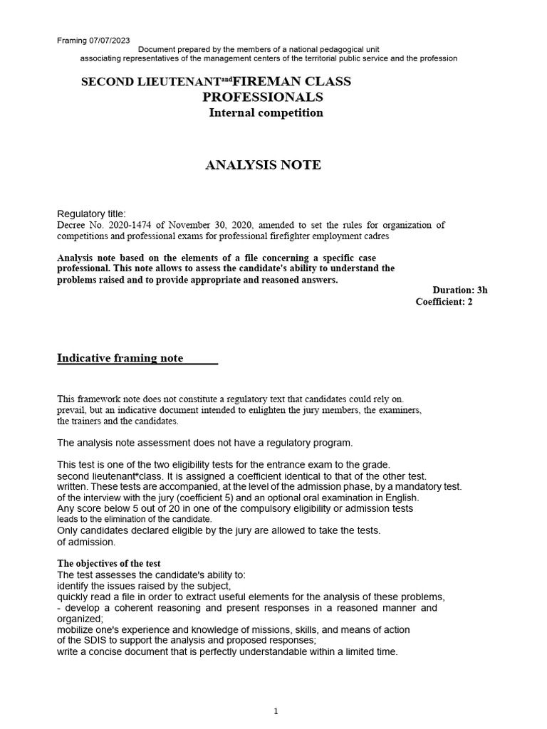 Framing Test Note Analysis | PDF | Firefighter | Information