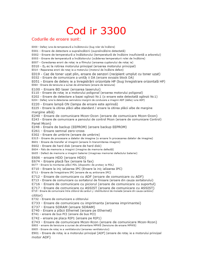 Cod Ir 3300 | PDF