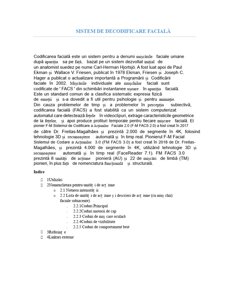 Sistem de Codificare Facială | PDF