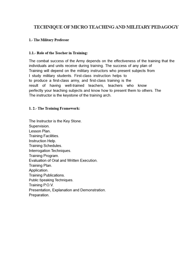 Micro Teaching in Military Education | PDF | Learning | Knowledge