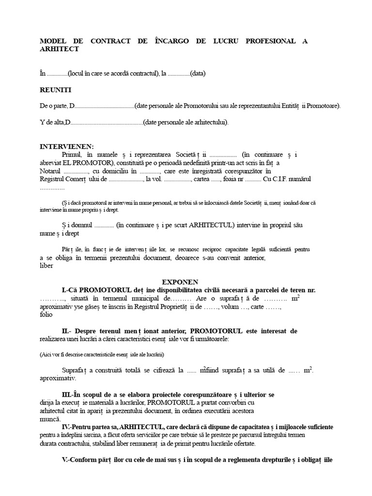 Model de Contract de Împuternicire | PDF