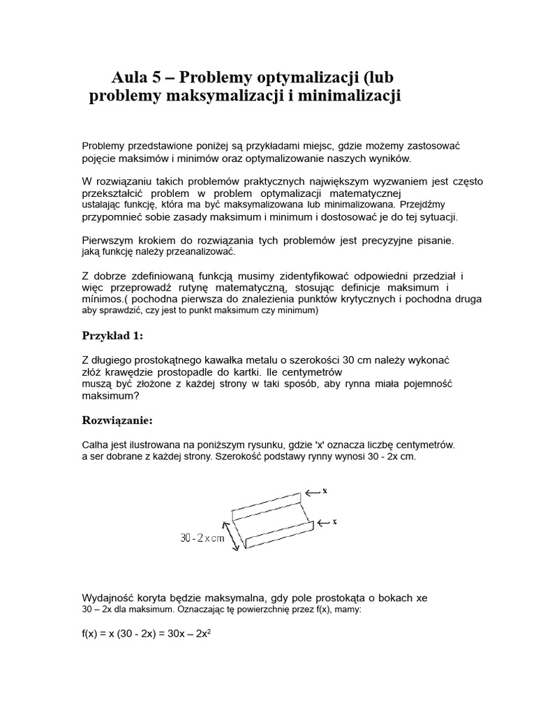 Problemy Optymalizacji | PDF