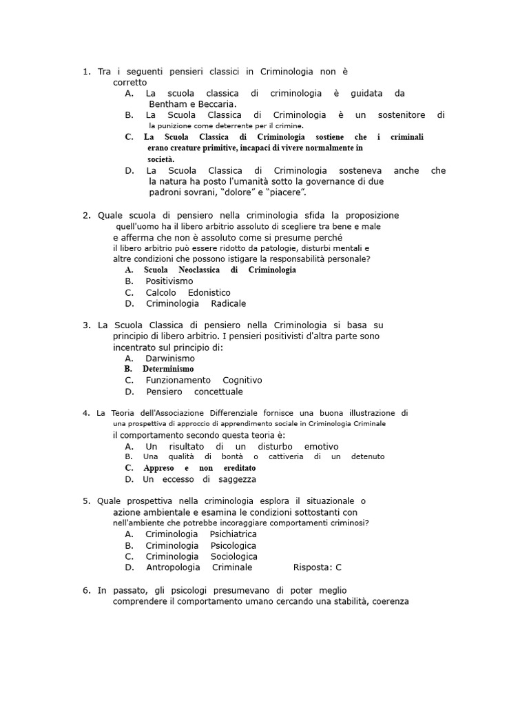 Crim Socio Domande e Risposte | PDF