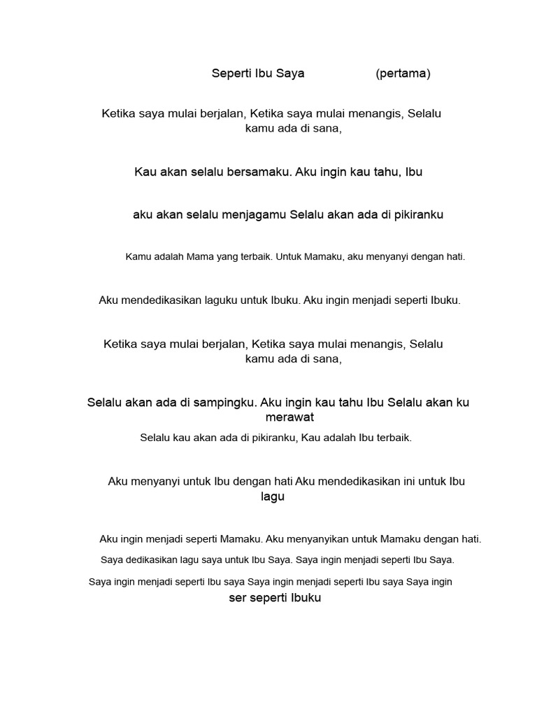 Lagu Untuk Hari Ibu | PDF