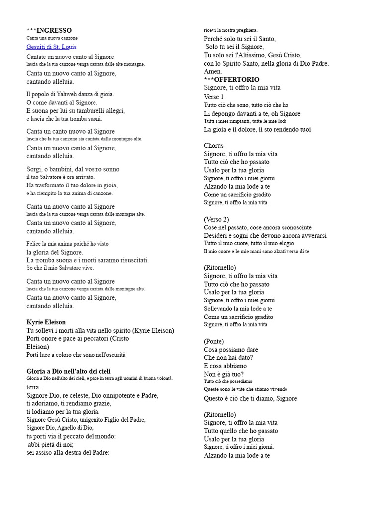 Testo Della Canzone | PDF