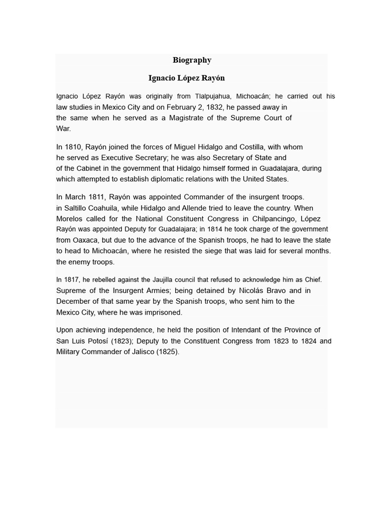 Biography of Rayon History | PDF | Mexico | Military Of Mexico
