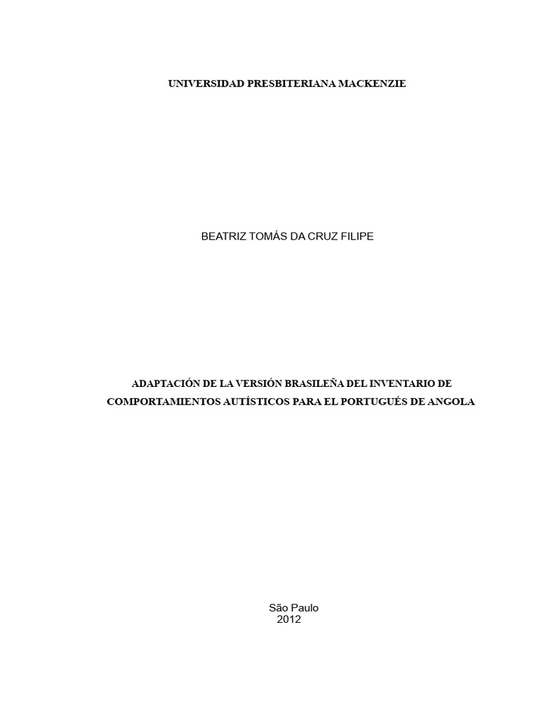 Escala Ica-ABC Página 55 | PDF | Autismo | Trastorno mental