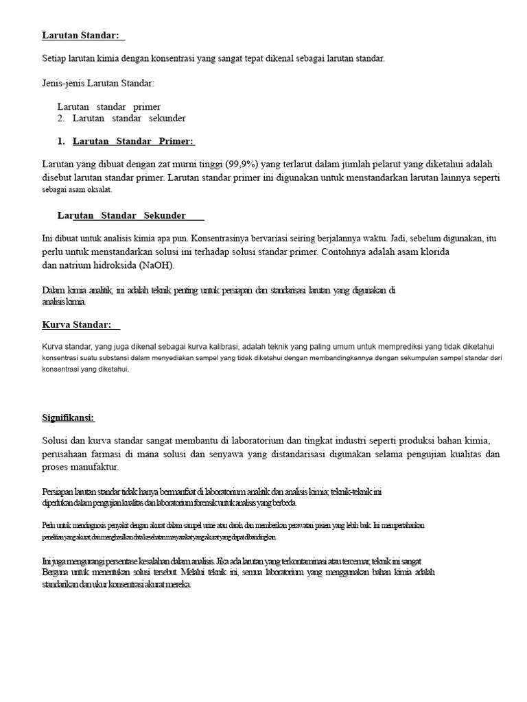 Jenis Larutan Standar dan Prosedur BOD | PDF