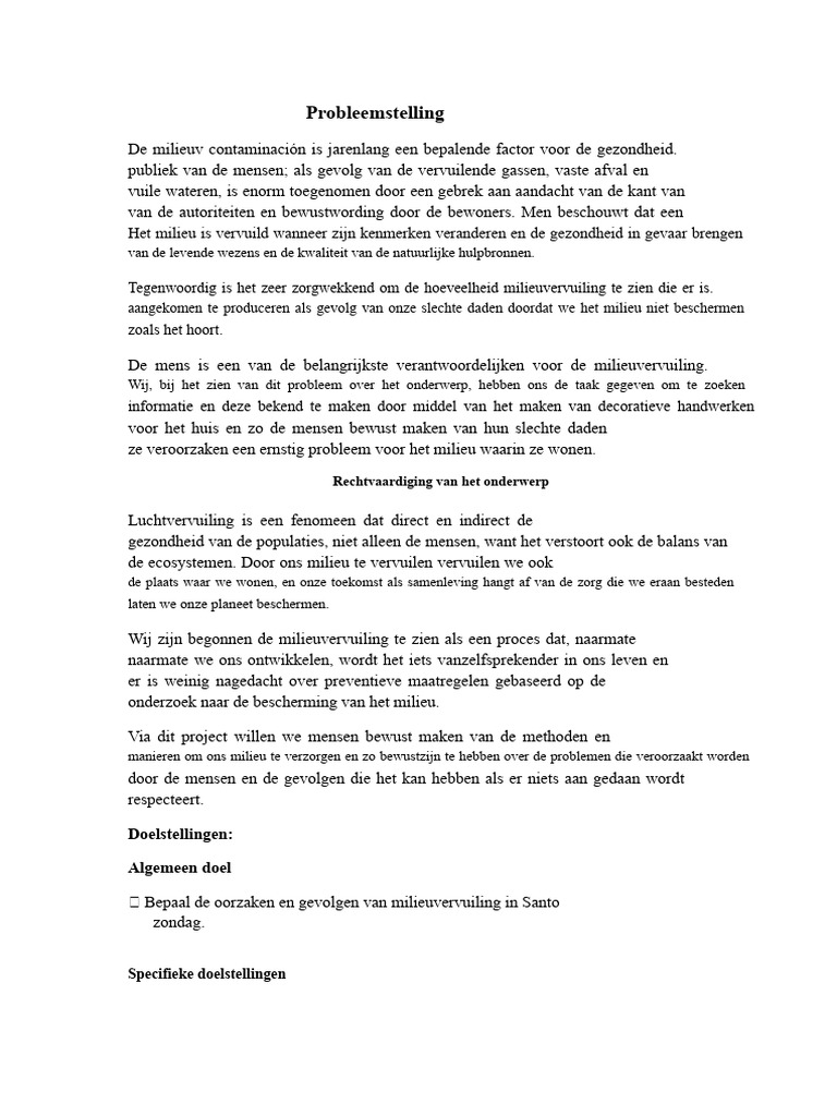 Probleemstelling | PDF