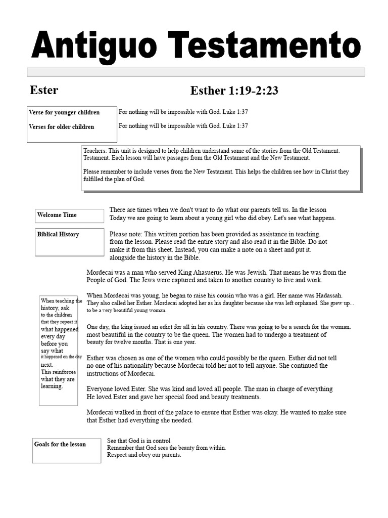 Teaching Kids About Esther's Story | PDF | Esther