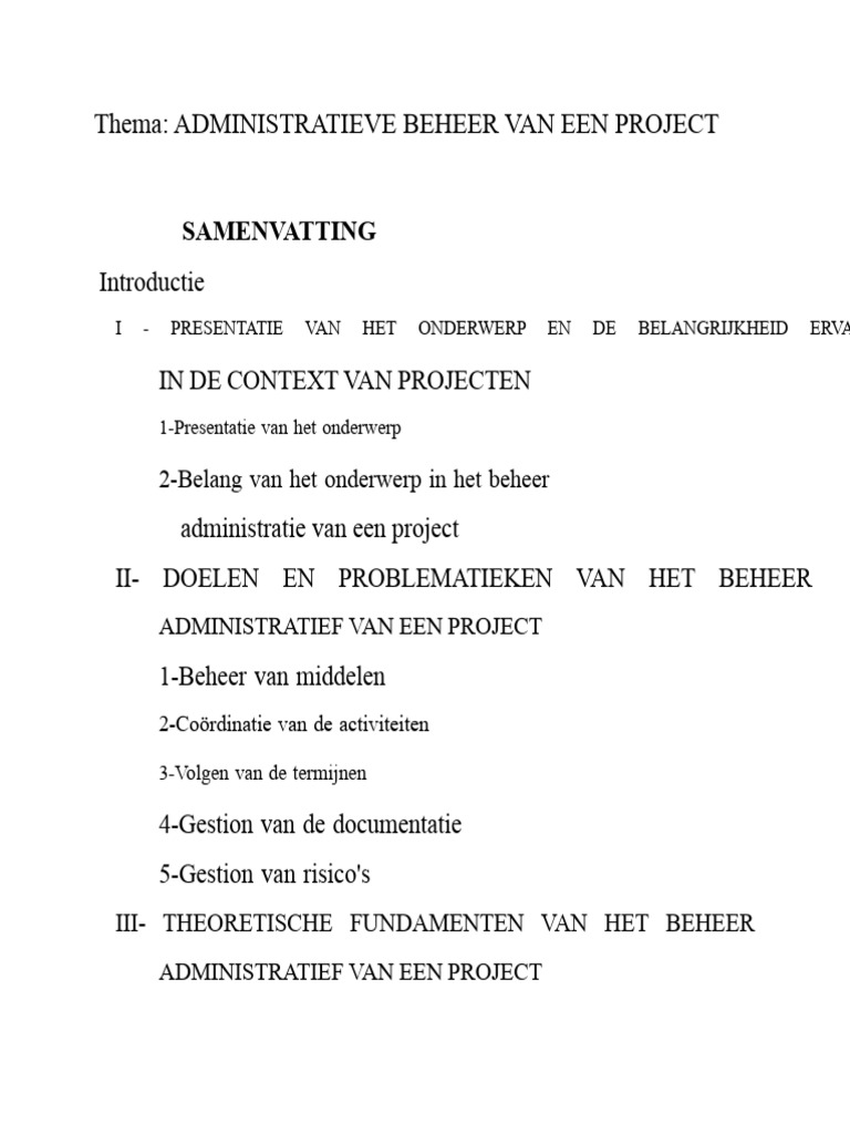 Projectadministratie | PDF