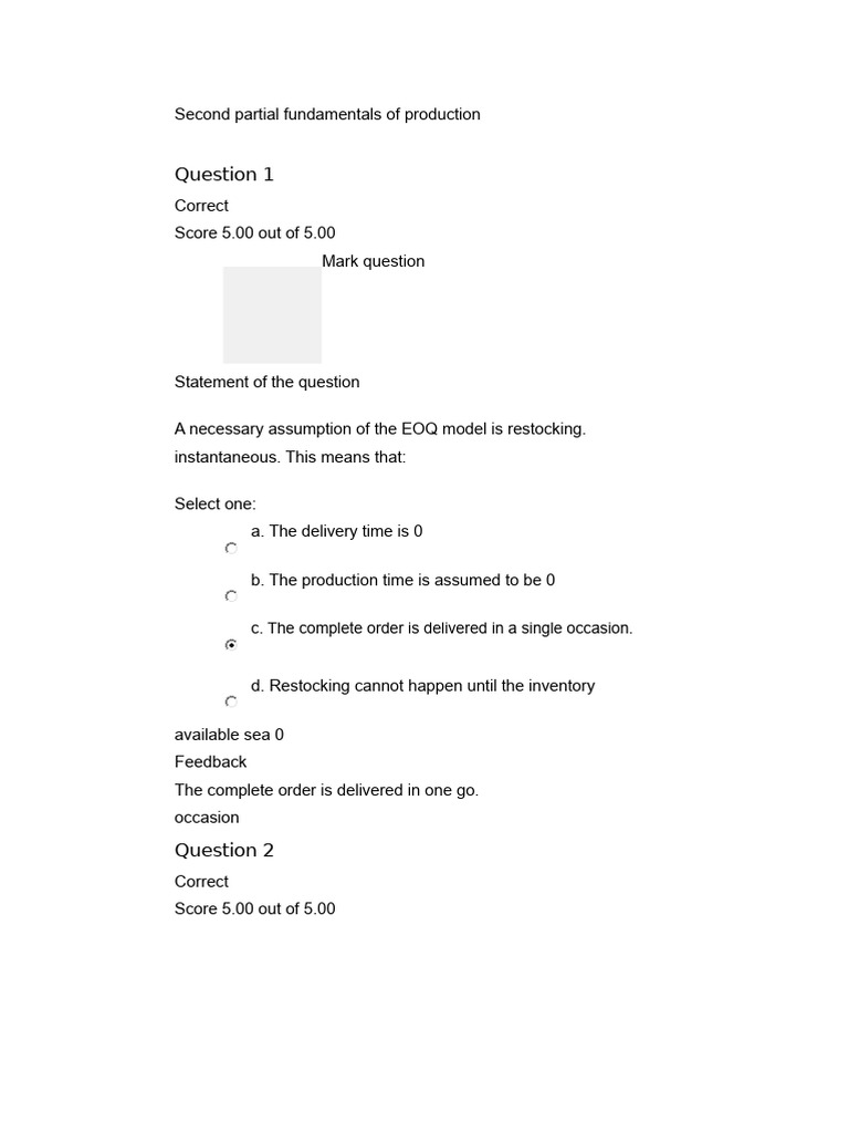 Production Fundamentals and Inventory Models | PDF | Lean Manufacturing ...