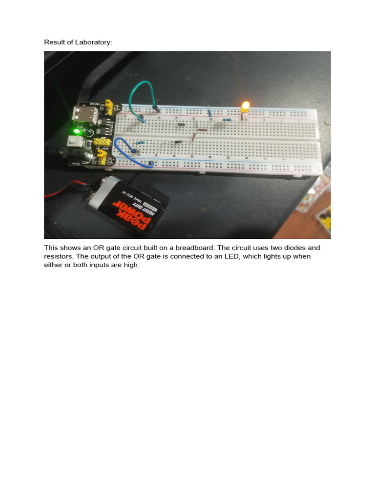 OR and AND Gate Circuit Results | PDF