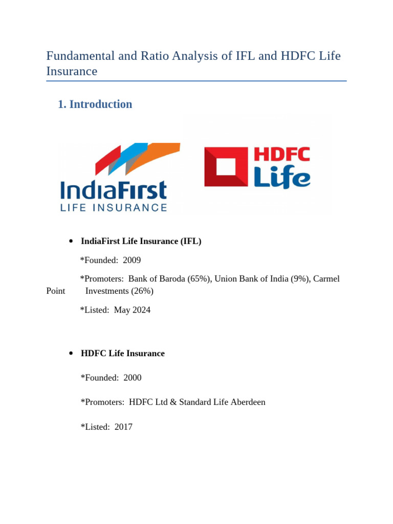 fundamental-and-ratio-analysis-of-ifl-and-hdfc-life-insurance-pdf