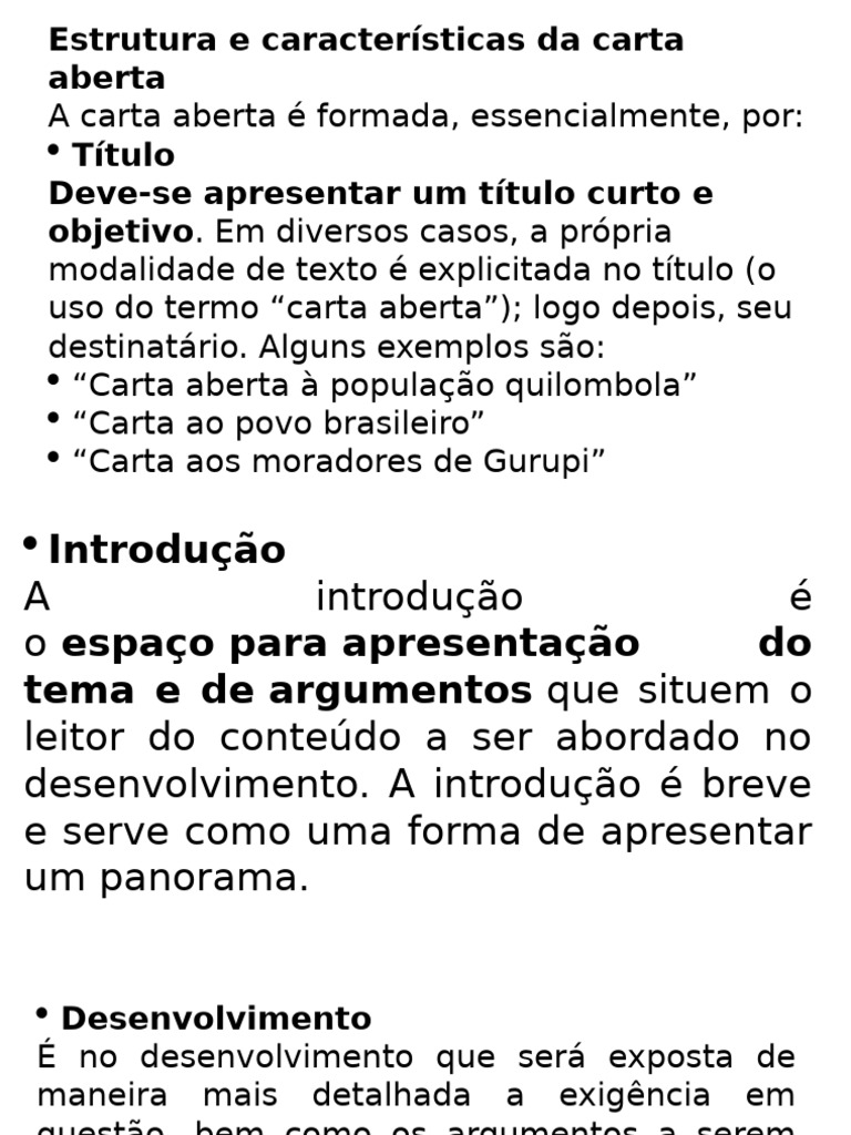 Estrutura da Carta Aberta e Exemplos | PDF | Agricultura | São Paulo