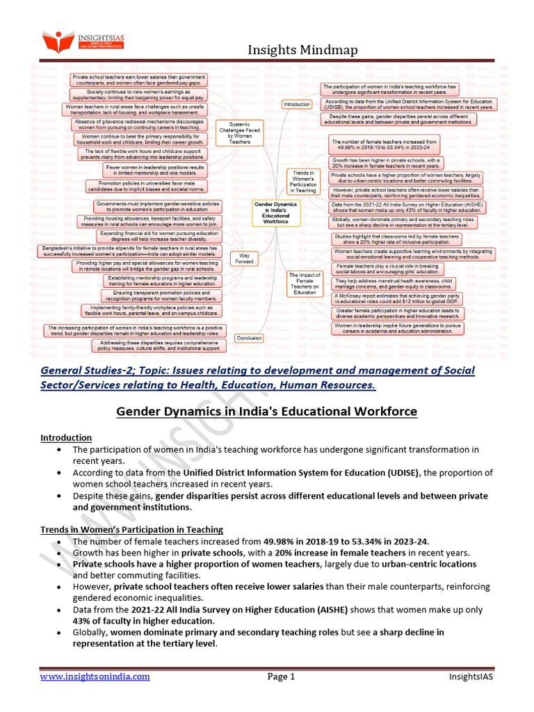 Gender Dynamics in India's Education Sector | PDF | Teachers | Gender ...