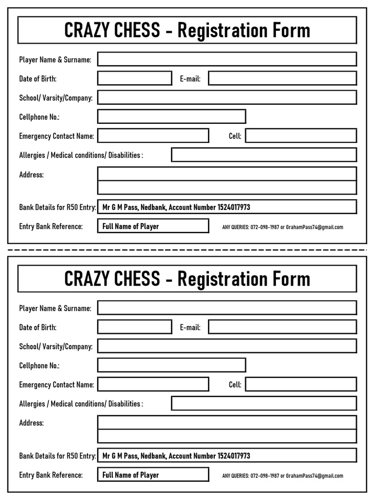 Crazy Chess - Registration Form | PDF