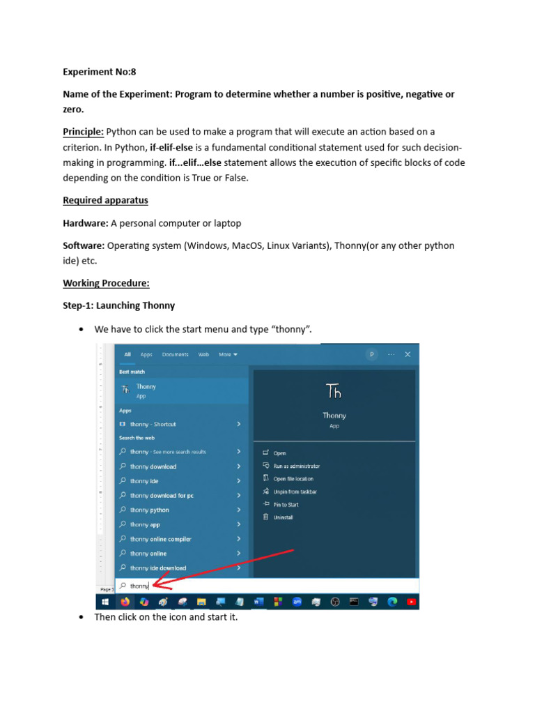 Python Program: Number Sign Checker | PDF