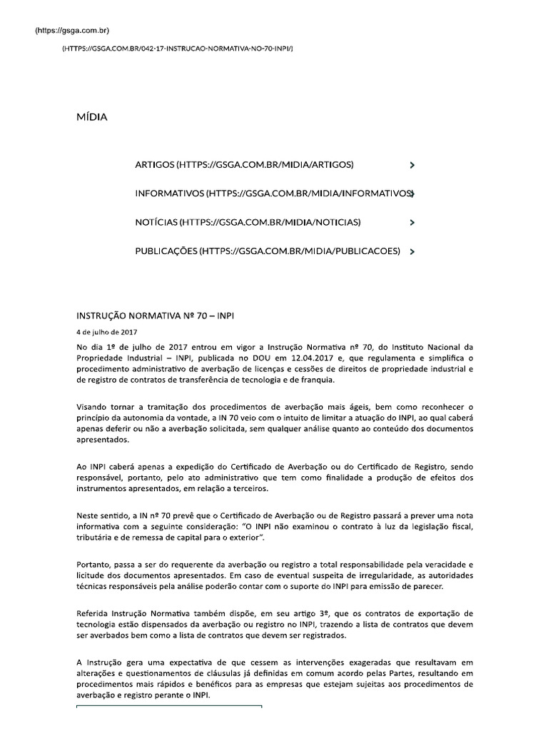 In 2017 Inpi | PDF