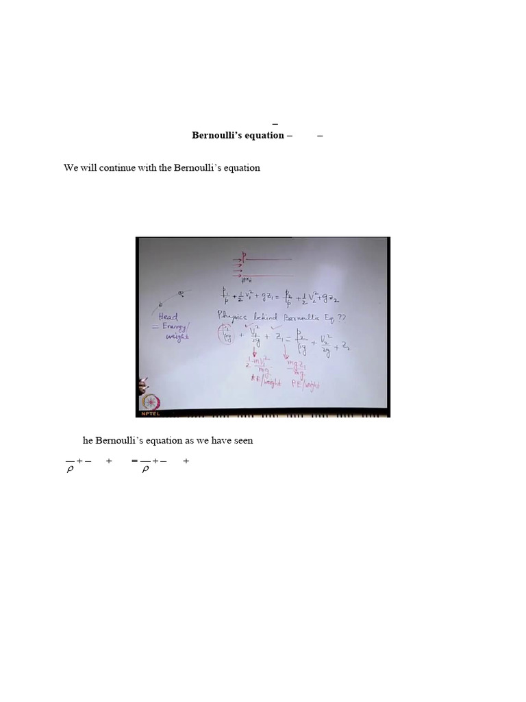 Understanding Bernoulli's Equation | PDF | Pressure | Fluid Dynamics