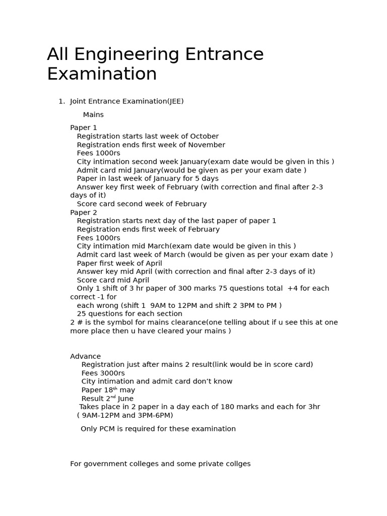 Engineering Entrance Exam Guide 2023 | PDF | Standardized Tests ...