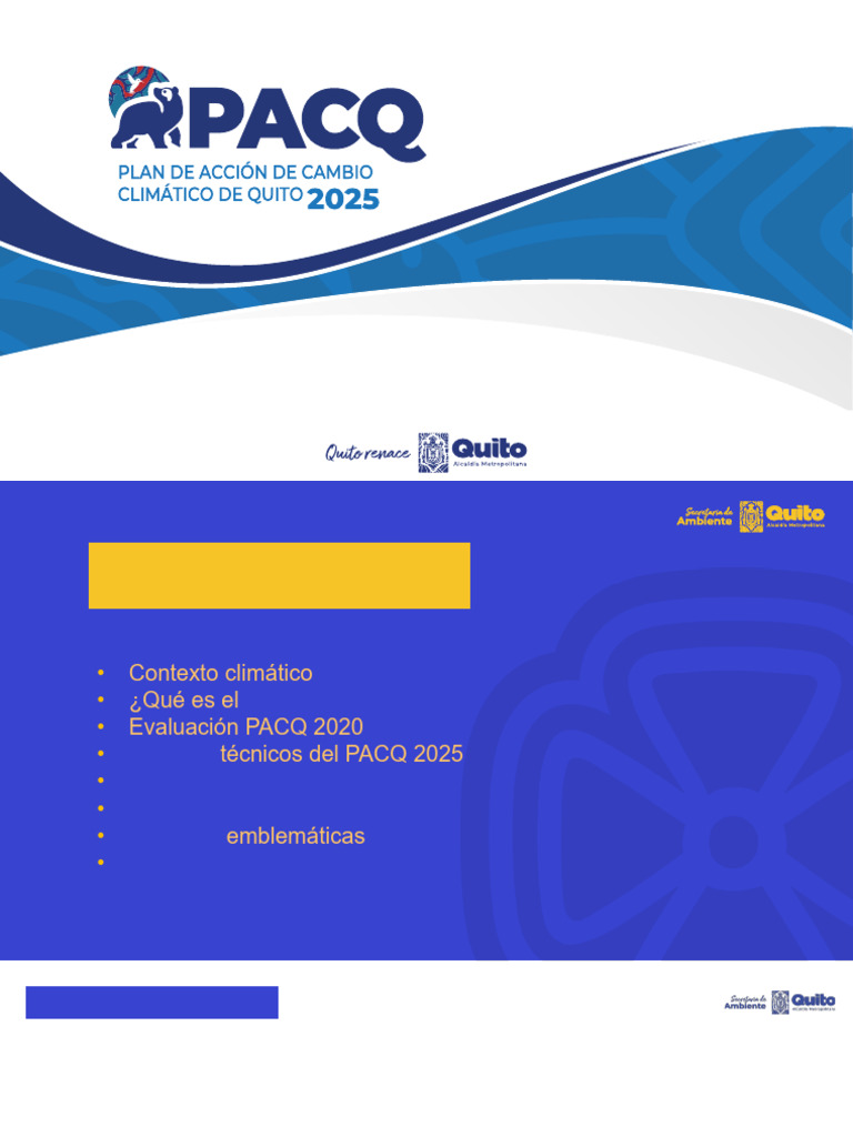 PACQ 2025: Plan de Acción Climática Quito | PDF | Residuos ...