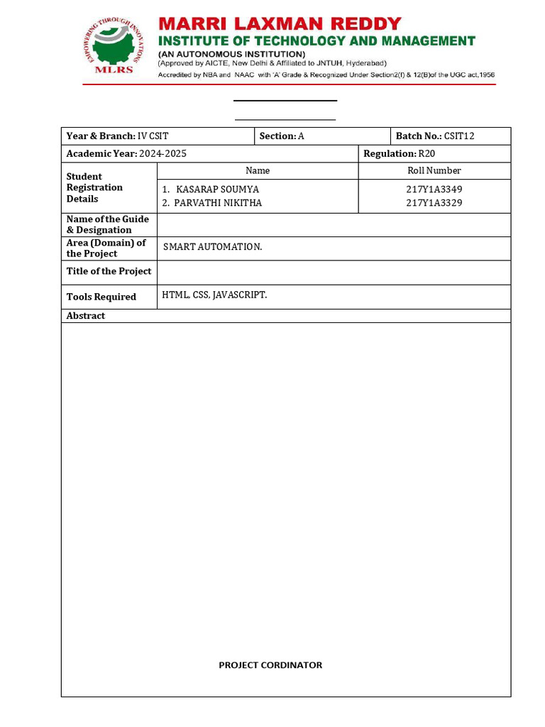 Batch 12 Abstract Proforma | PDF | Machine Learning | Artificial ...