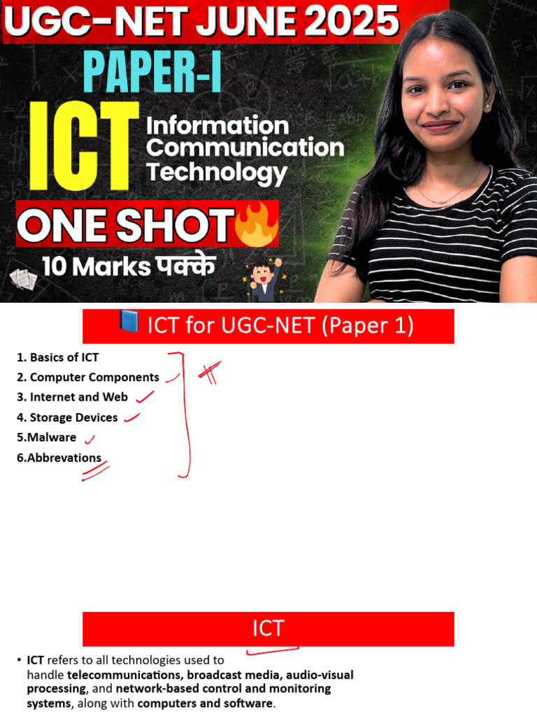 ICT Basics for UGC-NET Paper 1 Guide | PDF | Information And ...
