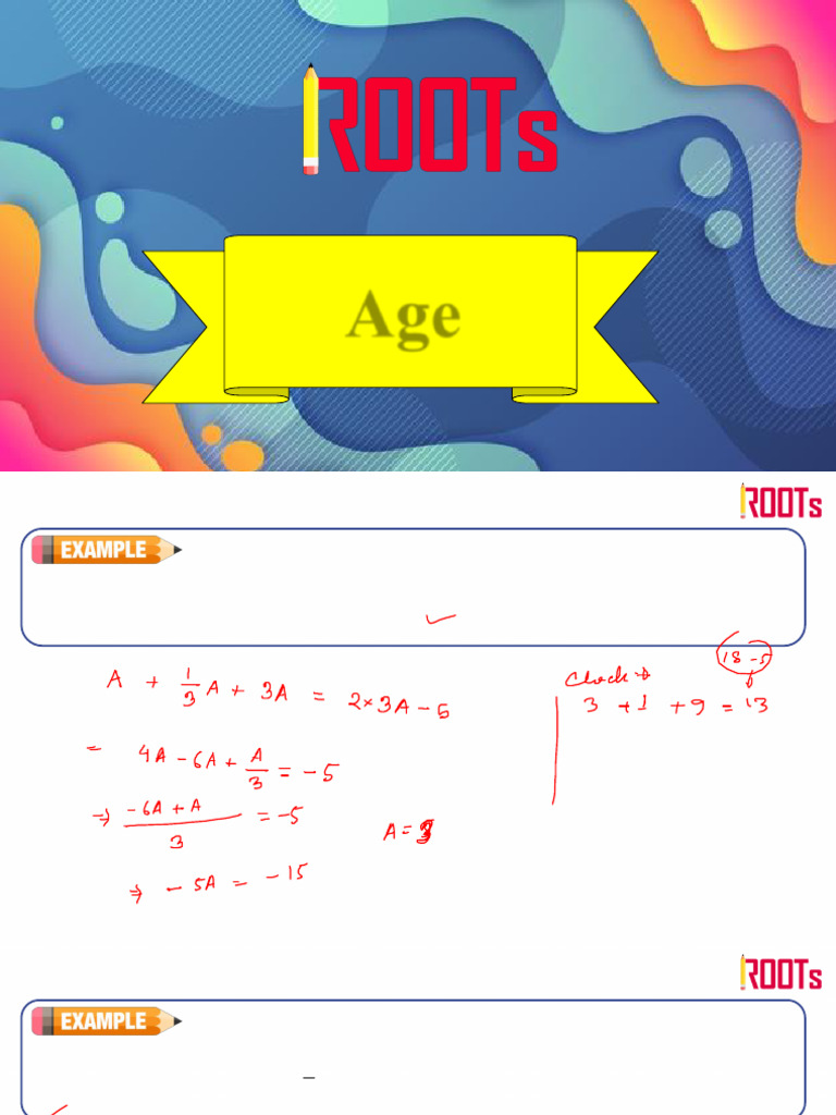 Age Problems and Solutions | PDF | Mathematics