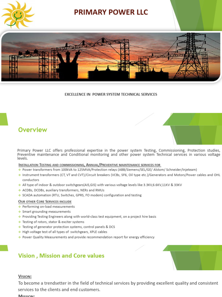 PRIMARY POWER LLC - April 2025 | PDF | Electromagnetism | Power (Physics)