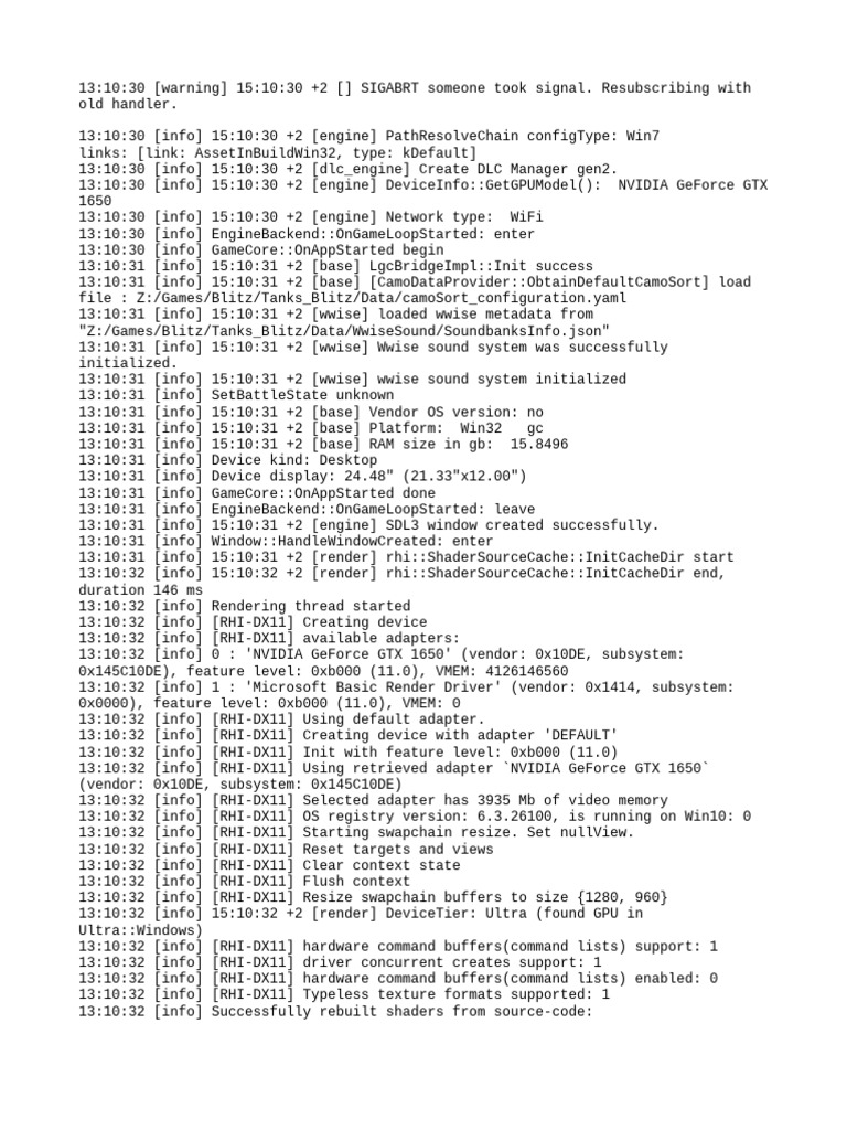 Game Engine Initialization Log | PDF | Shader | Computer Architecture