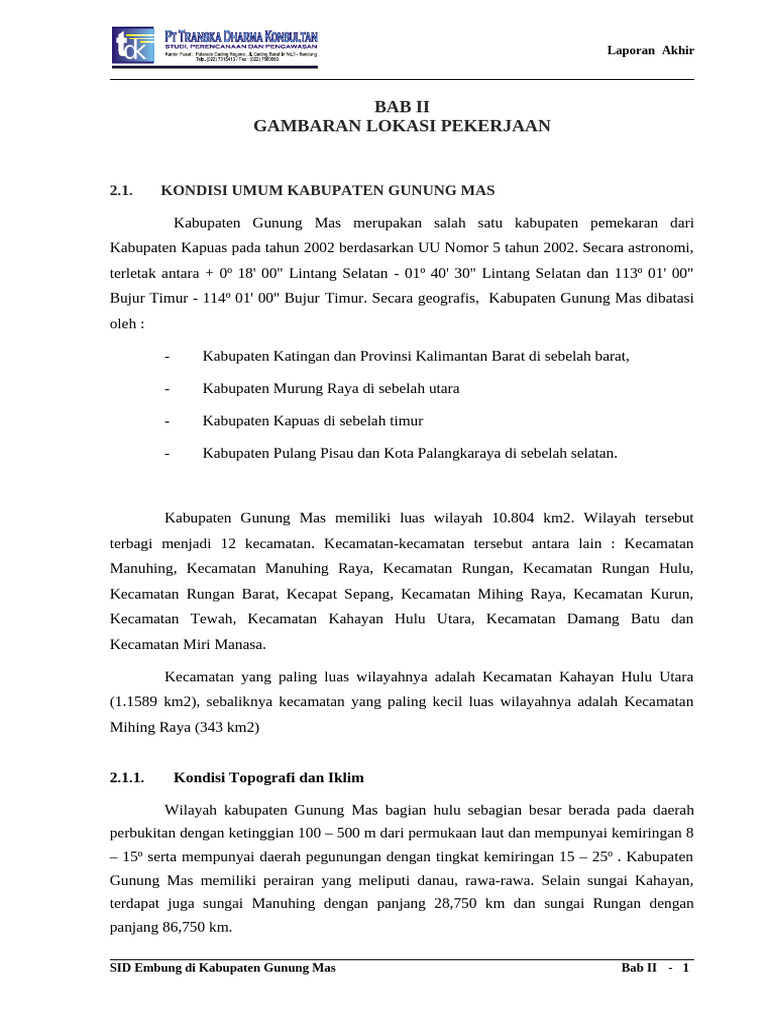 Bab 02 Gambaran Lokasi Pekerjaan-Rev | PDF