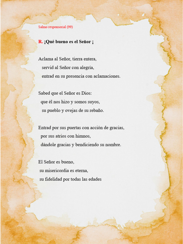 Salmo Responsorial 99: Alabanza al Señor | PDF
