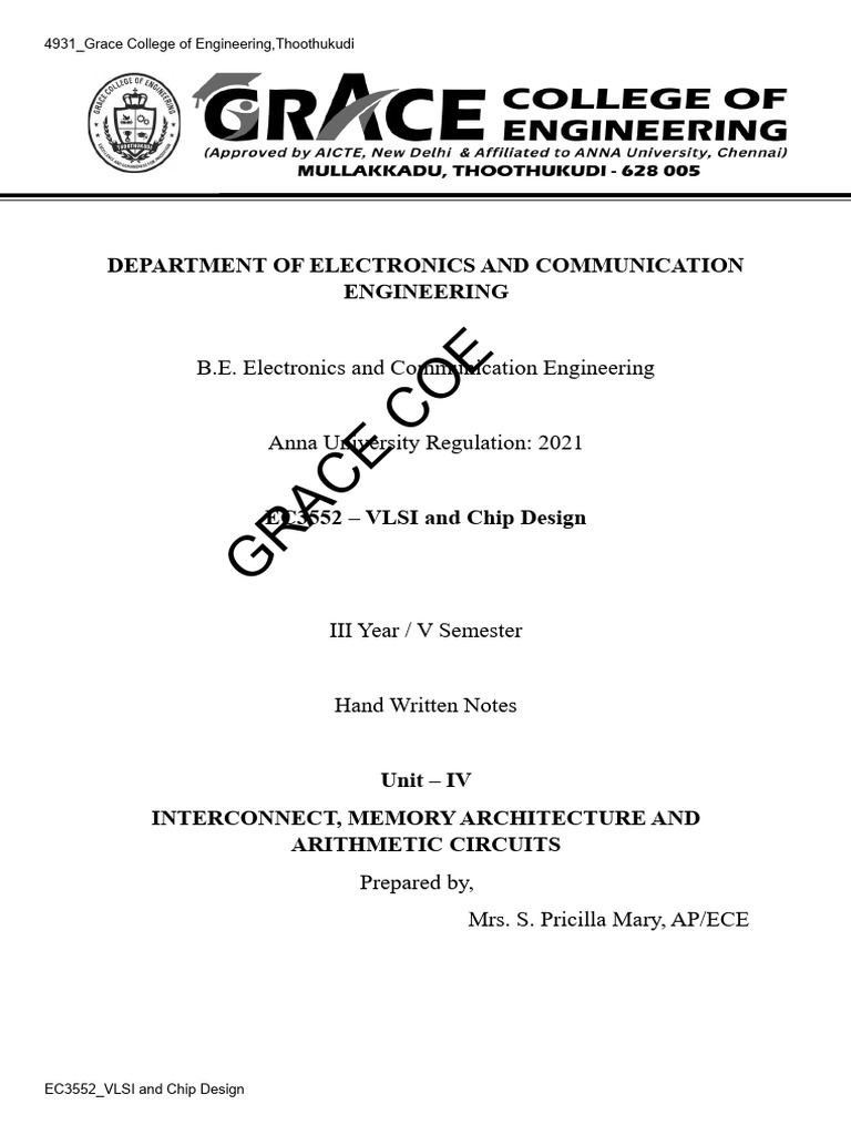 VLSI and Chip Design Notes - Unit IV | PDF | Electromagnetism ...