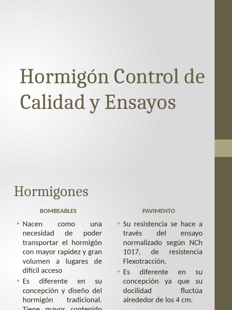 Control de Calidad en Hormigón y Ensayos | PDF | Hormigón | Física ...